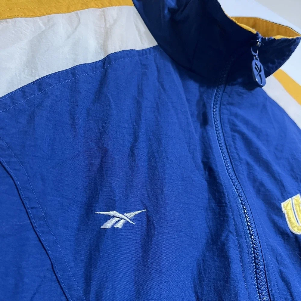 Vintage Reebok UCLA Bruins Nylon Full Zip Windbreaker Jacket unisex MEDIUM Blue
